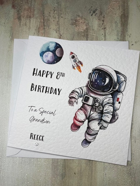 Space Personalised Birthday Card For Him Her Happy Birthday Son Daughter Brother