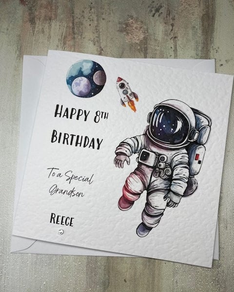 Space Personalised Birthday Card For Him Her Happy Birthday Son Daughter Brother