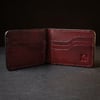 Burgundy Oxblood Full Grain Leather Bifold Wallet 6 Card Slots Mens Wallet UK