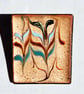 brooch - rectangular - scrolled rod on clear enamel - Image 5