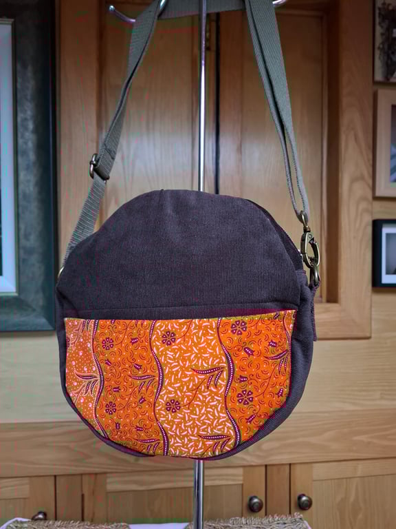 Brown and orange canteen bag