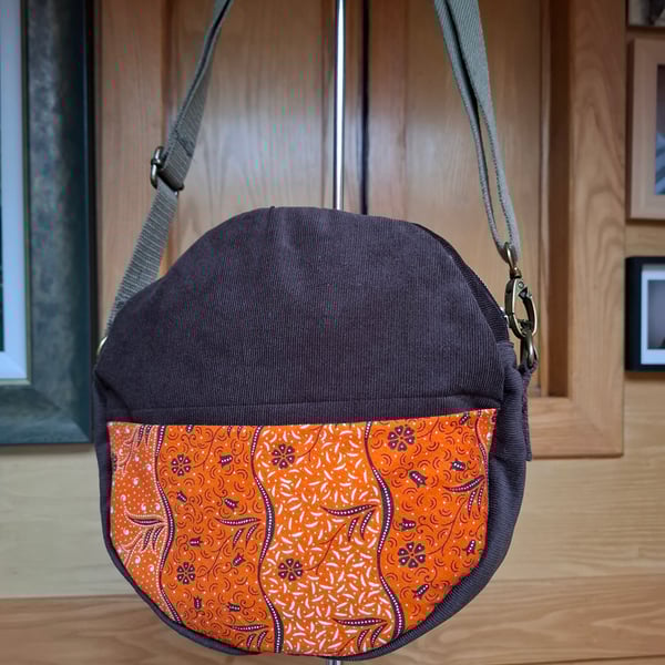 Brown and orange canteen bag