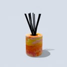 Handmade Sunrise Yellow and Orange Diffuser Bottle Holder for Home Fragrance