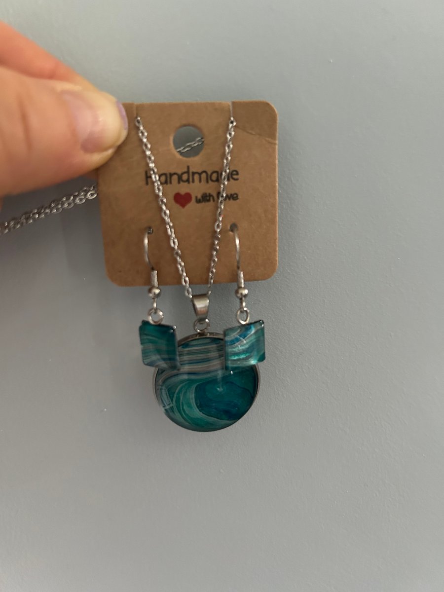 Matching necklace and earring set