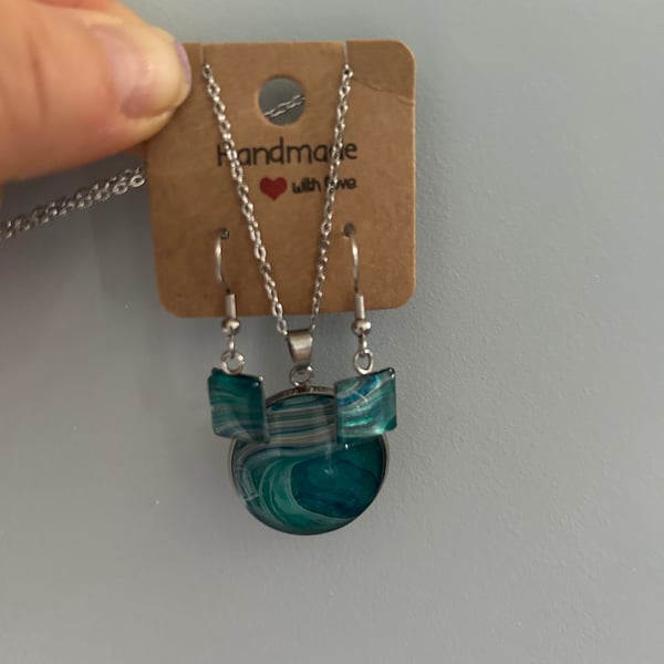 Matching necklace and earring set