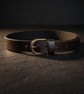 Dark Brown Full Grain Leather Belt Antique Brass Buckle Womens Belt 25mm 1 Inch