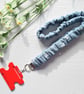 Handmade Scrunchie Lanyard Blue Butterfly Fabric Soft Cotton ID Badge Holder