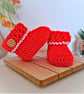 Newborn Christmas Crochet Baby Booties - CLEARANCE 