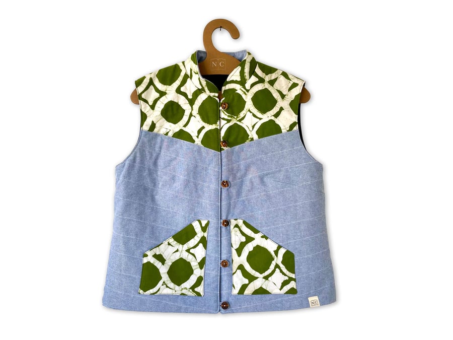 Batik Belter Handmade Quilted Vest (Size Medium UK 12-14)