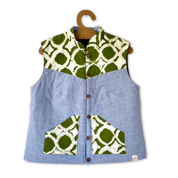Batik Belter Handmade Quilted Vest (Size Medium UK 12-14)