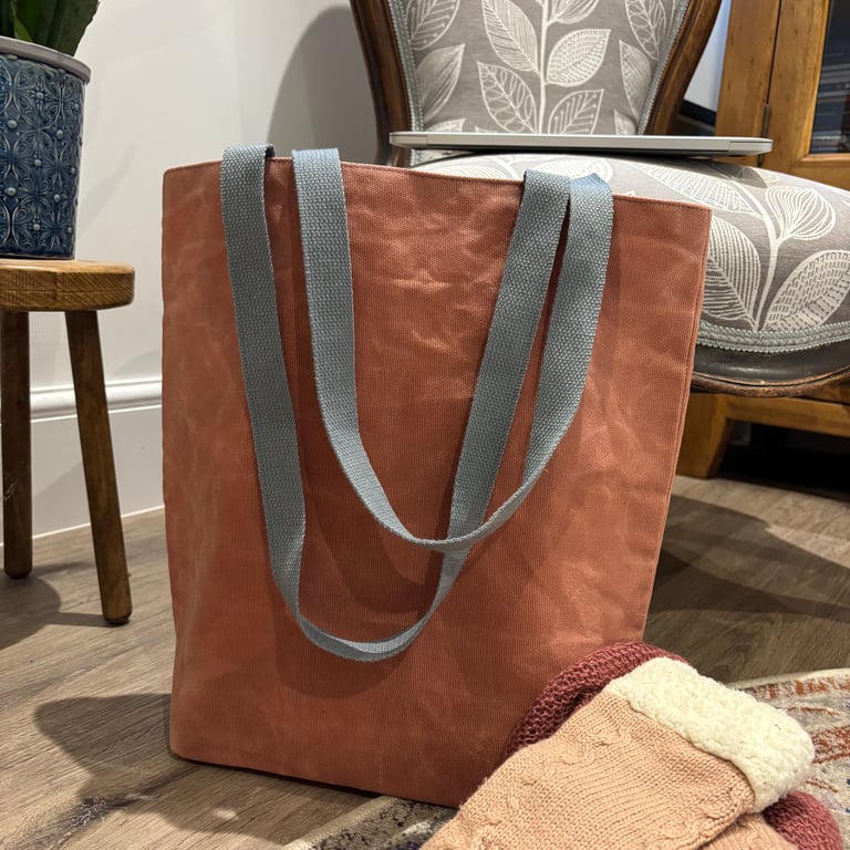 Tote bag. Shopping bag. Work bag. Waxed canvas tote. School bag.