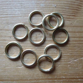 10 x 15mm Hollow Brass Rings for Traditional Dorset Button Making