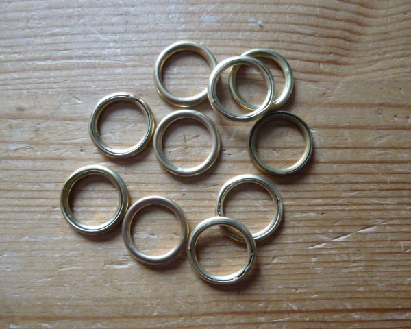 10 x 15mm Hollow Brass Rings for Traditional Dorset Button Making