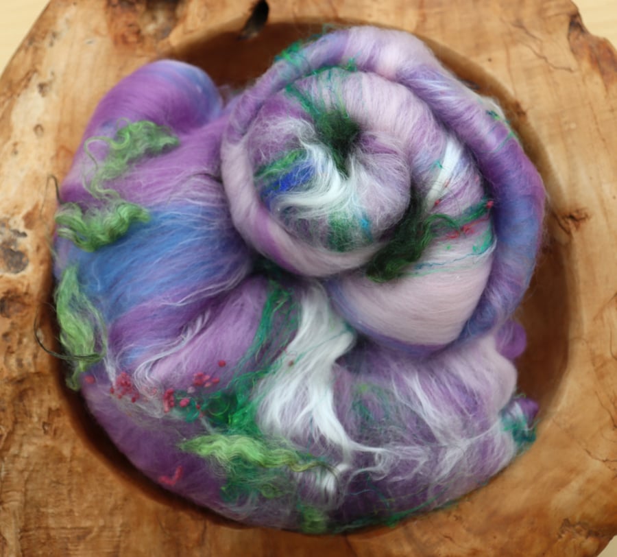 Waterlilies Art Batt for Spinning & Felting 50g