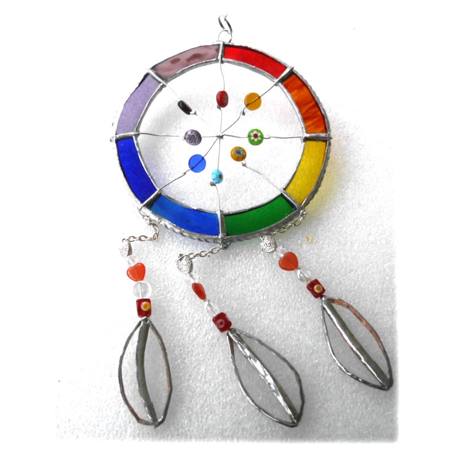 Dreamcatcher Stained Glass Suncatcher  Rainbow 029