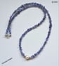 Designer A Grade Tanzanite Nugget & Freshwater Pearl Sterling Silver Necklace - Image 6