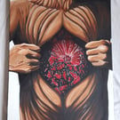 Large Acrylic Broken Heart Painting