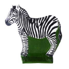 Zebra Ceramic Ornament - Handmade
