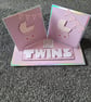 Twin girls double twisted easel card