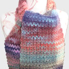 Colourful Variegated Crocheted Scarf