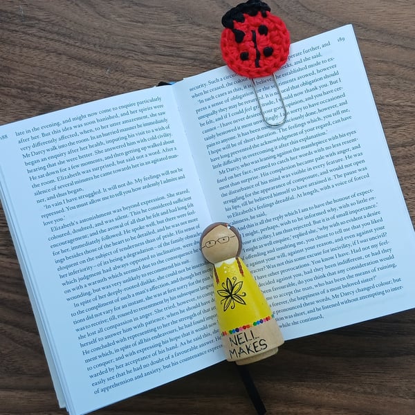 Ladybird giant paperclip bookmark
