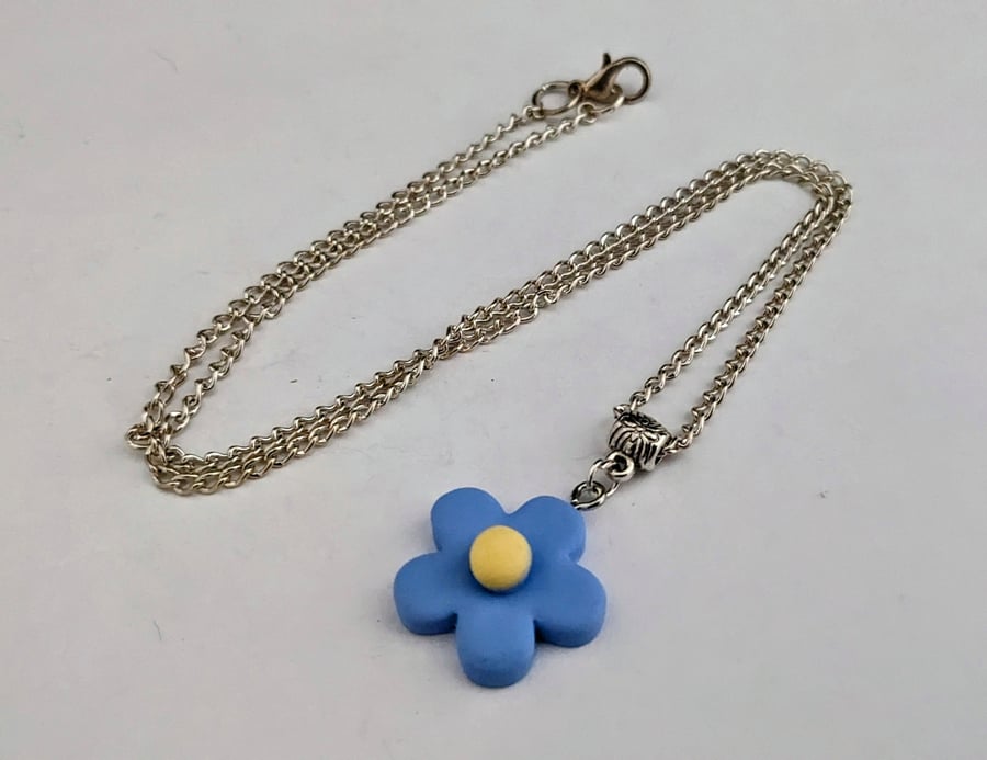 Blue forget me not necklace - for remembrance