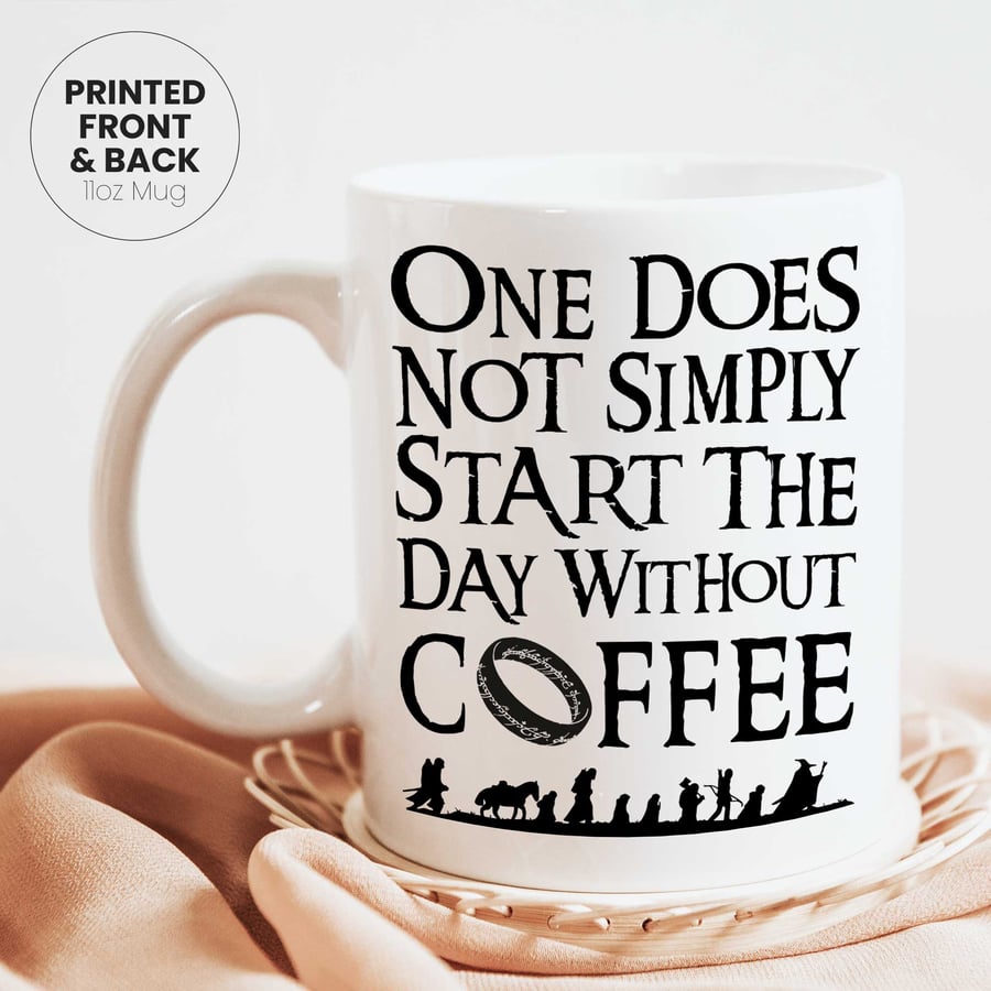 Lord of the Rings Mug, Geek Coffee Cup, LOTR Gift for Fans, Middle Earth Present