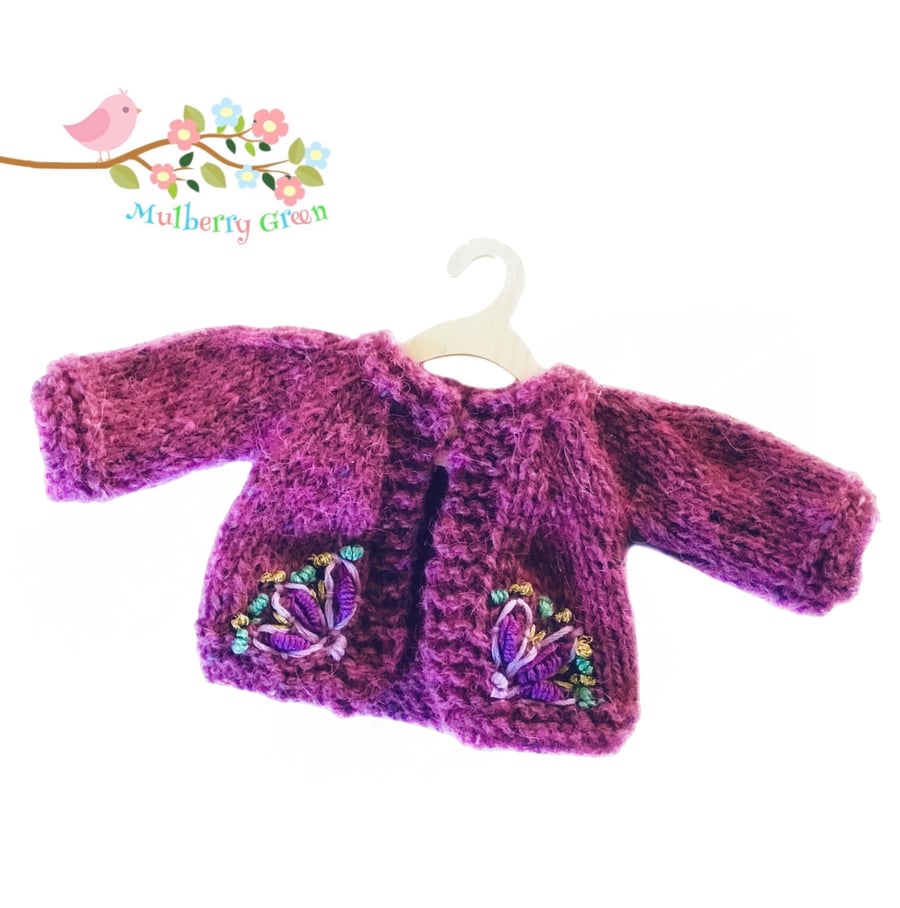 Reserved for Julie - Hand Embroidered Peony Cardigan 