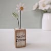Clay Daisy Flower in a Printed Wood Block 'Hello Flower'