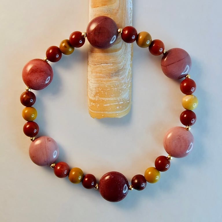 Mookaite Bracelet - Handmade Birthday, Anniversary, Secret Santa Gift        