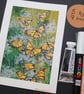 Monarch Butterflies in flight, original drawing, insect artwork, small wall art - Image 8