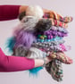 Hat crochet with handmade faux fur detachable pompom grey - Image 9