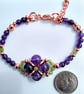 Amethyst & Peridot Tudor Rose Flower Bracelet 6.5 to 7.5 Inch - Image 4