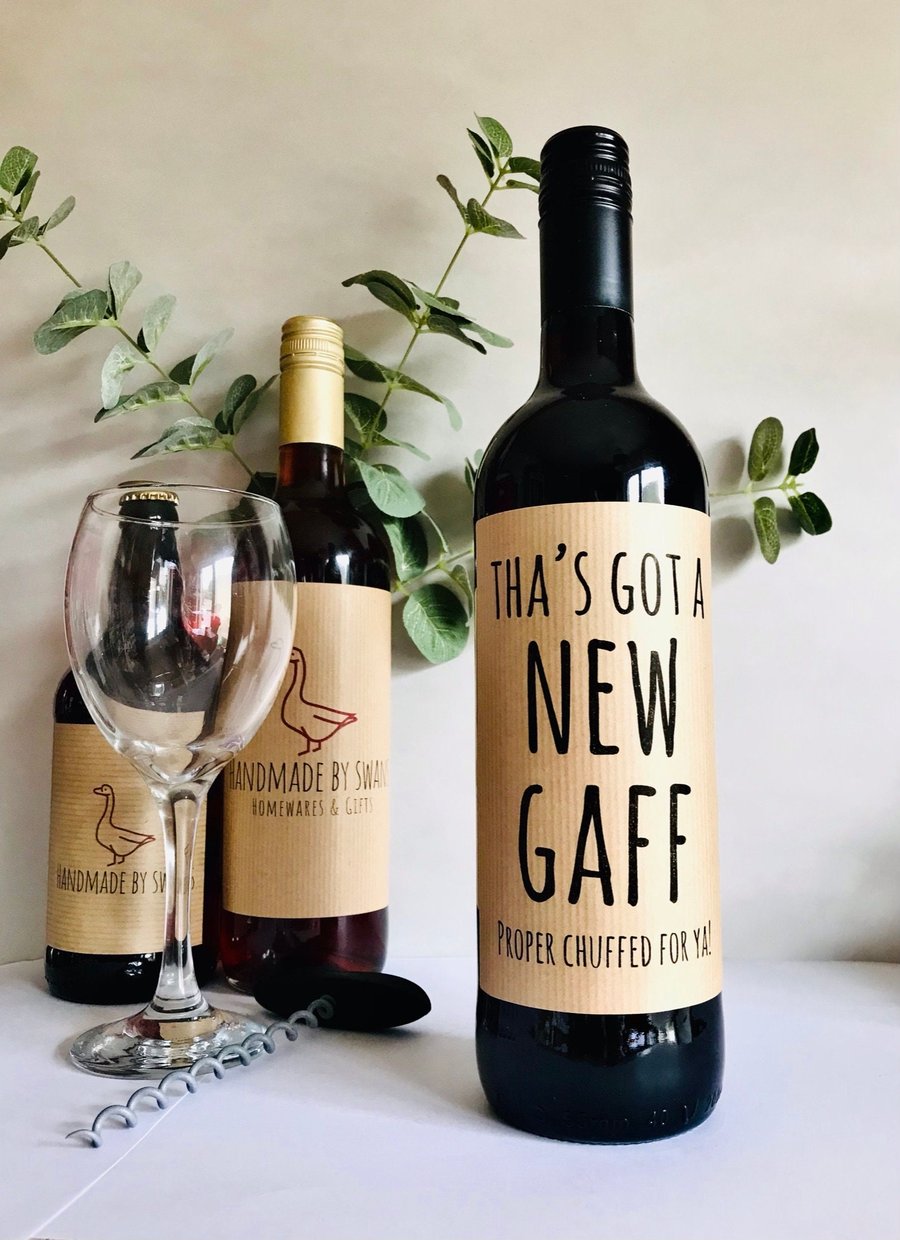 New home wine bottle label, housewarming gift, new home wine label, first home g