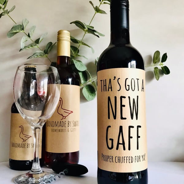 New home wine bottle label, housewarming gift, new home wine label, first home g