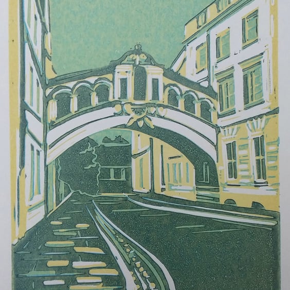 Bridge of Sighs - Oxford linoprint