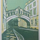Bridge of Sighs - Oxford linoprint