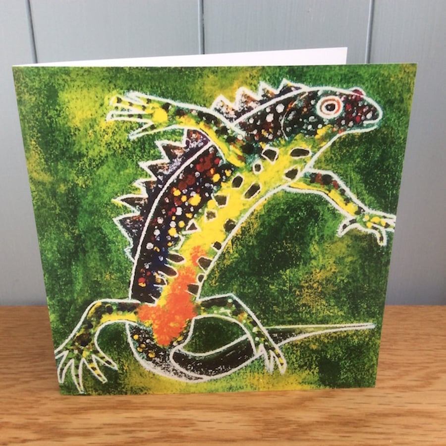 Crested Dragon - charity greeting card of a Great Crested Newt