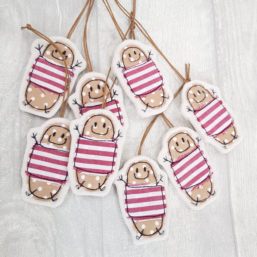 Pig in a blanket hanging Christmas tree decoration