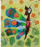 Abstract Butterfly Painting Surreal Insect Entomological Artwork 10 x 12" Canvas