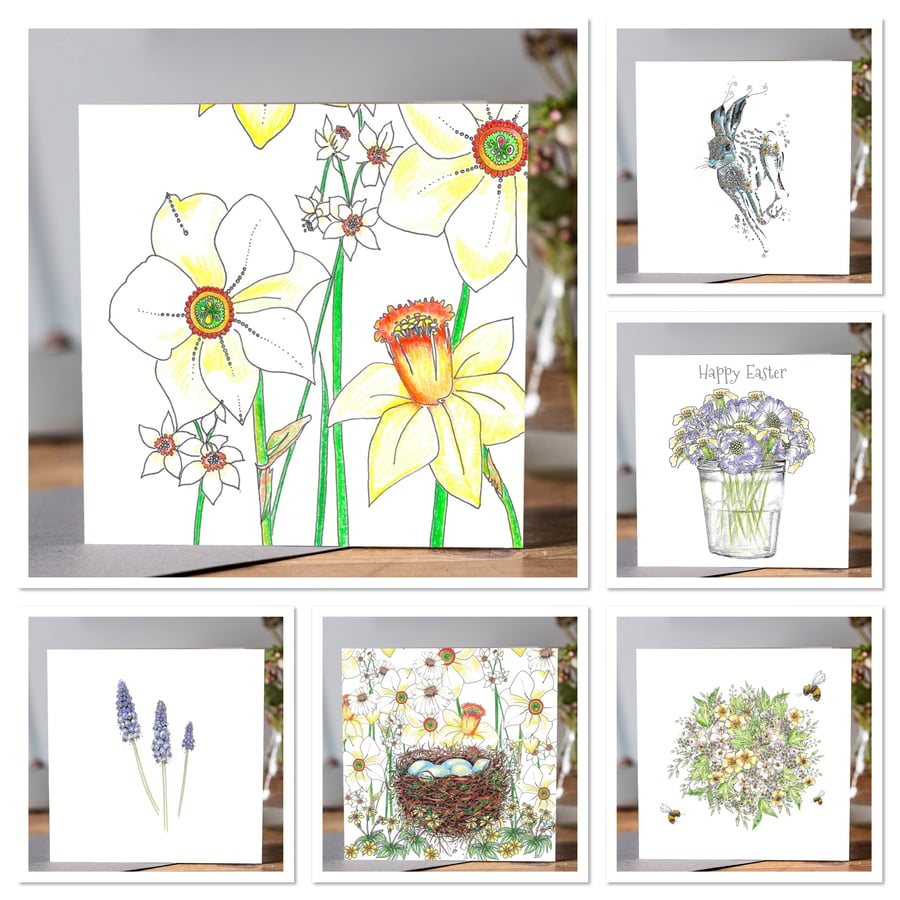 Easter Bundle of 6 different greeting card designs 