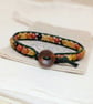 Autumn gemstone and leather bracelet, unisex bracelet  - Image 1