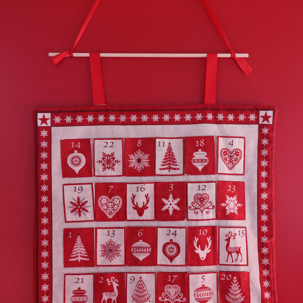 Red and white advent calendar 