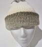 Ladies Beige Brown Wool Beanie Medium