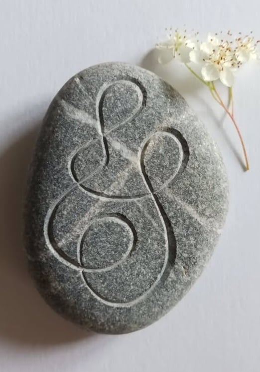 'Embrace' Handcarved pebble