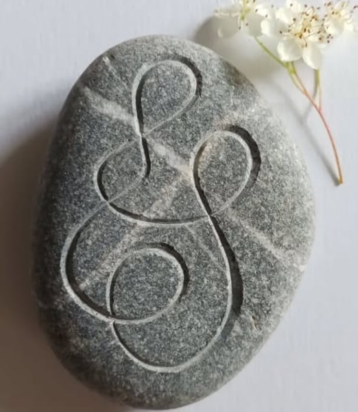 'Embrace' Handcarved pebble