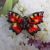 RED ADMIRAL BUTTERFLY BROOCH Red Wedding Butterfly Corsage HANDMADE HAND PAINTED