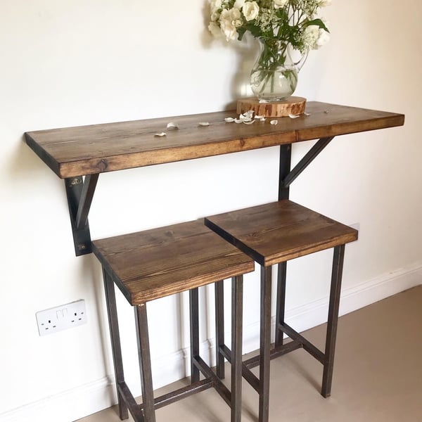 Industrial rust effect patina breakfast bar