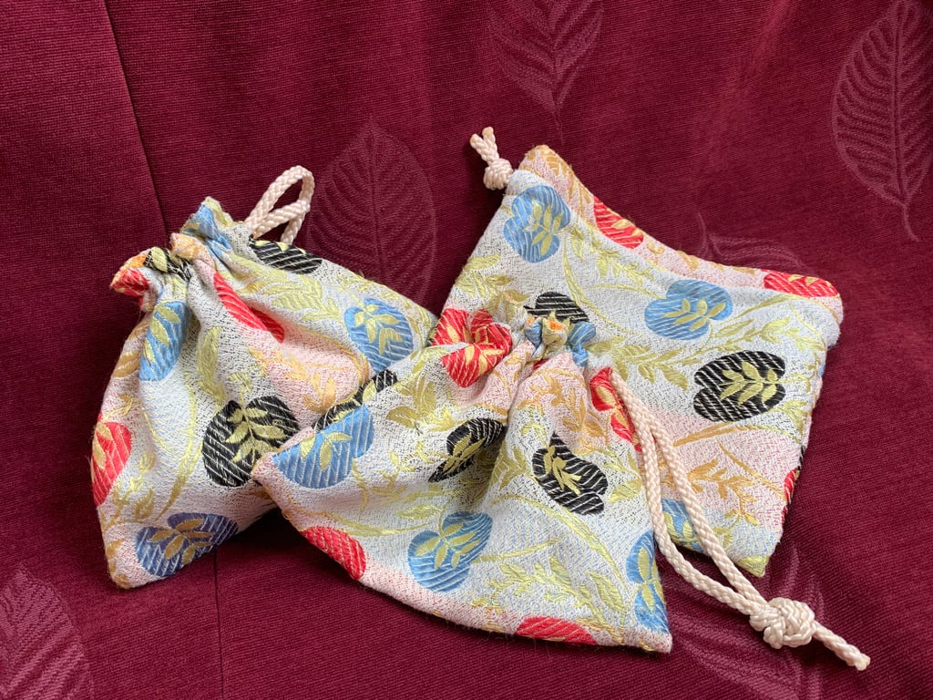 Autumnal Handmade Drawstring Bags 