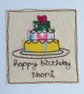 Personalised Embroidered Birthday Cake Card - Image 5